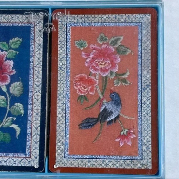 Hallmark Playing Cards Floral Bird Butterfly Complete 2 Sets Of Cards Oriental - Picture 3 of 7